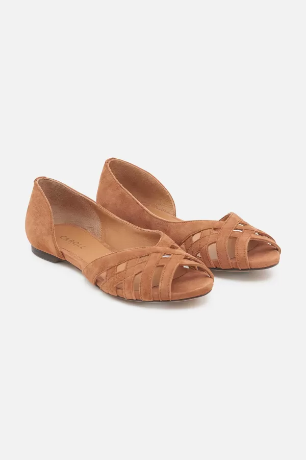 Hot CAROLL Ballerine Iminita Femme Marron Cognac