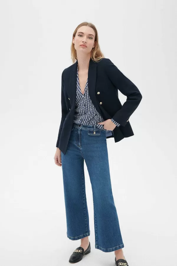 Cheap CAROLL Blazer Maina Double Boutonnage Femme Bleu Marine