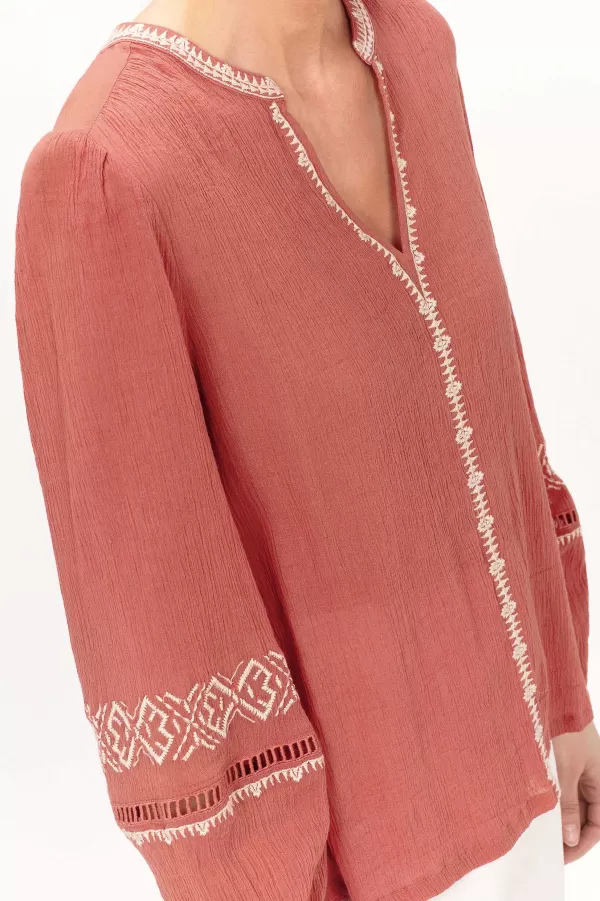 Cheap CAROLL Blouse Cazur Femme Marron Fonce