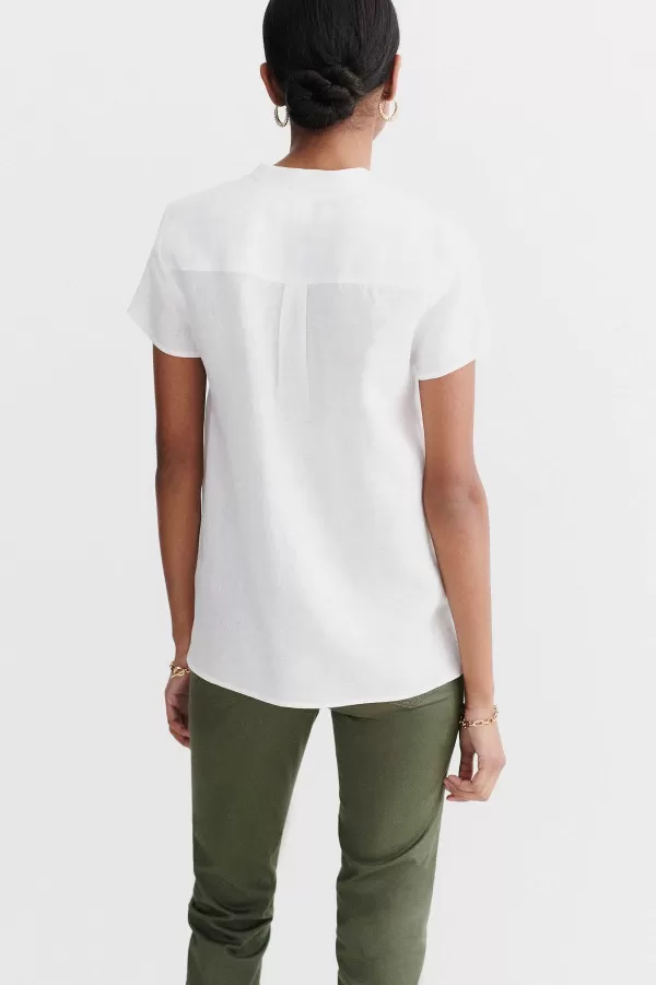 Clearance CAROLL Blouse Kat 100% Lin Femme Blanc