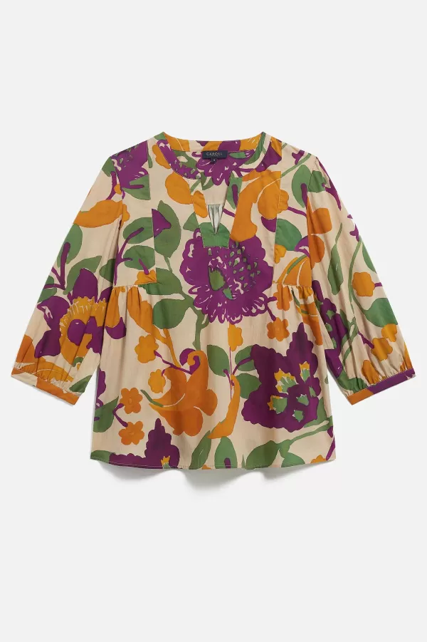 Clearance CAROLL Blouse Libye Femme Rose Framboise