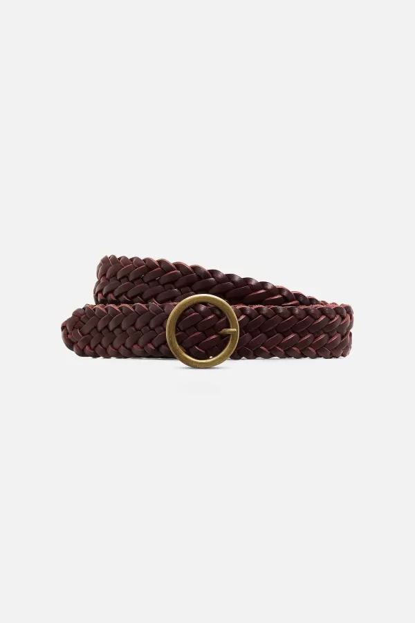 New CAROLL Ceinture Monastir 100% Cuir Femme Rose Framboise
