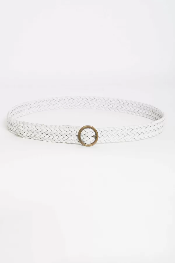 Discount CAROLL Ceinture Monastir 100% Cuir Femme Blanc