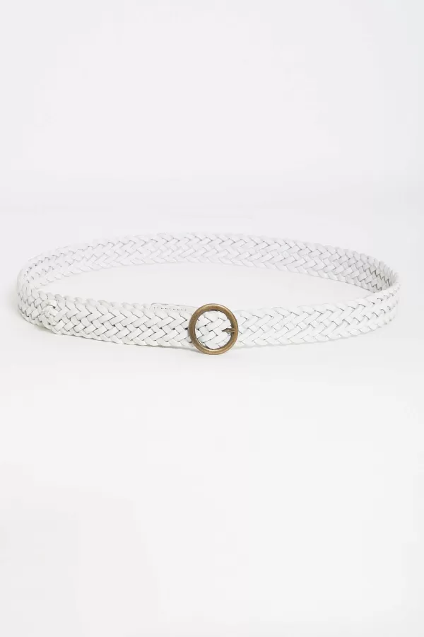 Discount CAROLL Ceinture Monastir 100% Cuir Femme Blanc