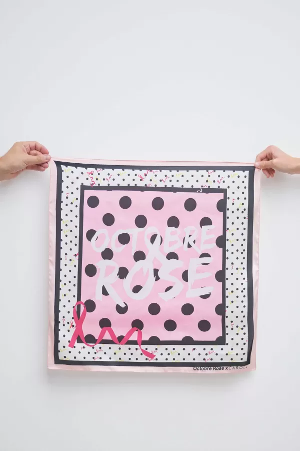 Discount CAROLL Foulard Octobre Rose Femme Noir