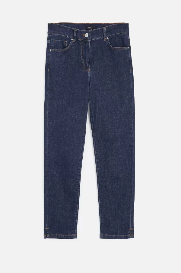 Fashion CAROLL Jean Pantacourt Caleb B Femme Denim Double Stone