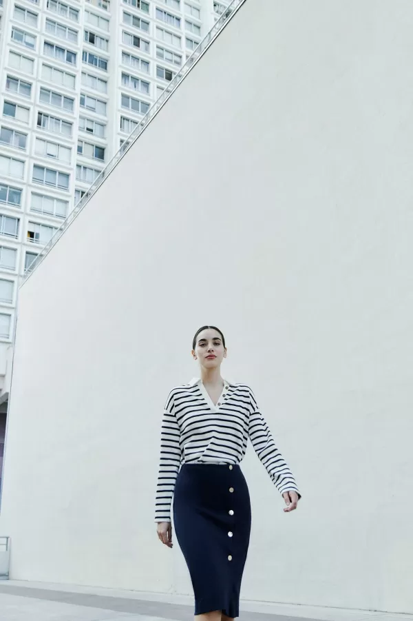 Best CAROLL Jupe Janel Femme Bleu Marine
