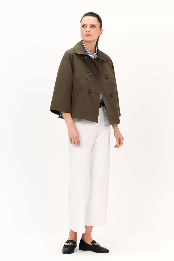 Flash Sale CAROLL Manteau Galeto Femme Vert Kaki