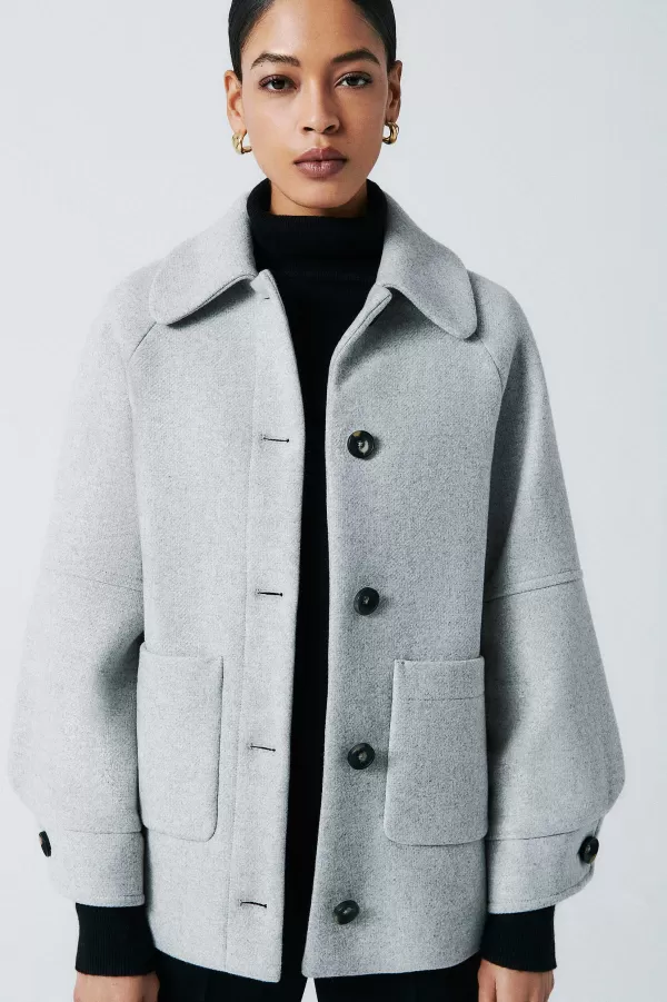 Outlet CAROLL Manteau Marius Femme Gris Clair