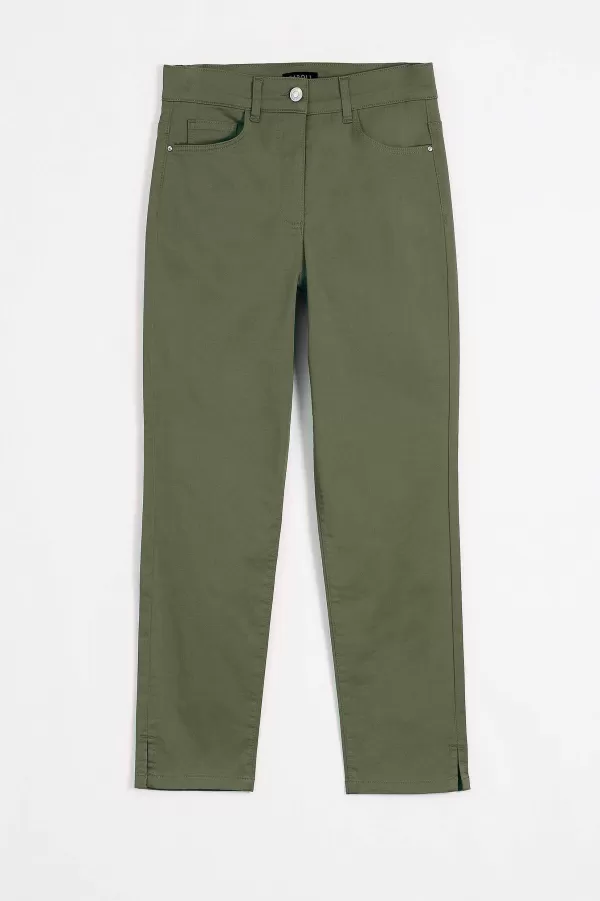 Cheap CAROLL Pantacourt Mason Femme Vert Kaki