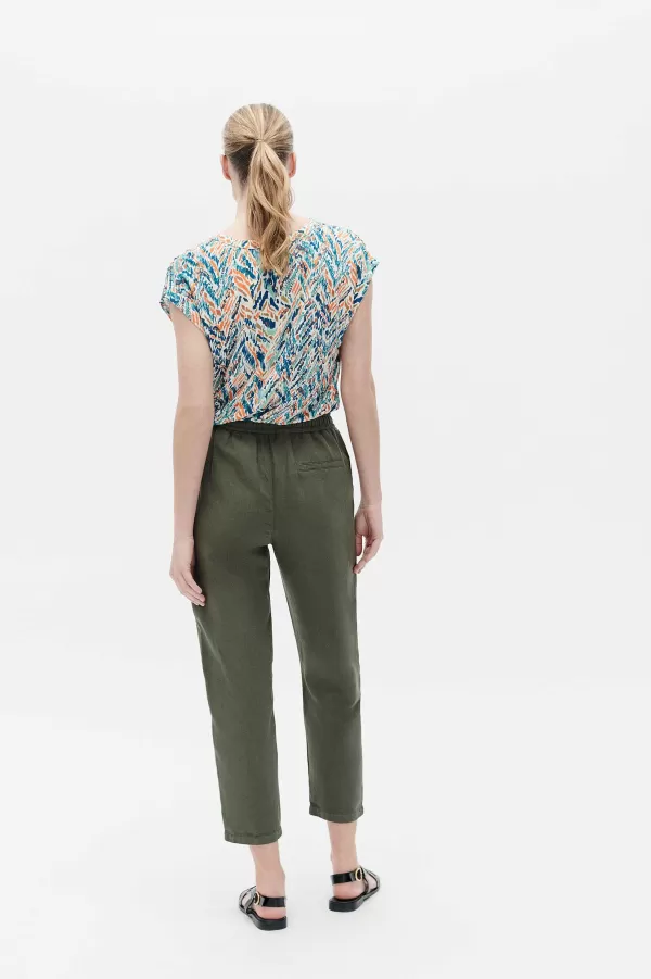 Cheap CAROLL Pantalon Ignace Femme Vert Kaki