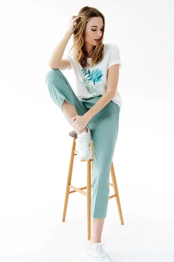 Best CAROLL Pantalon Phileas Femme Vert Clair