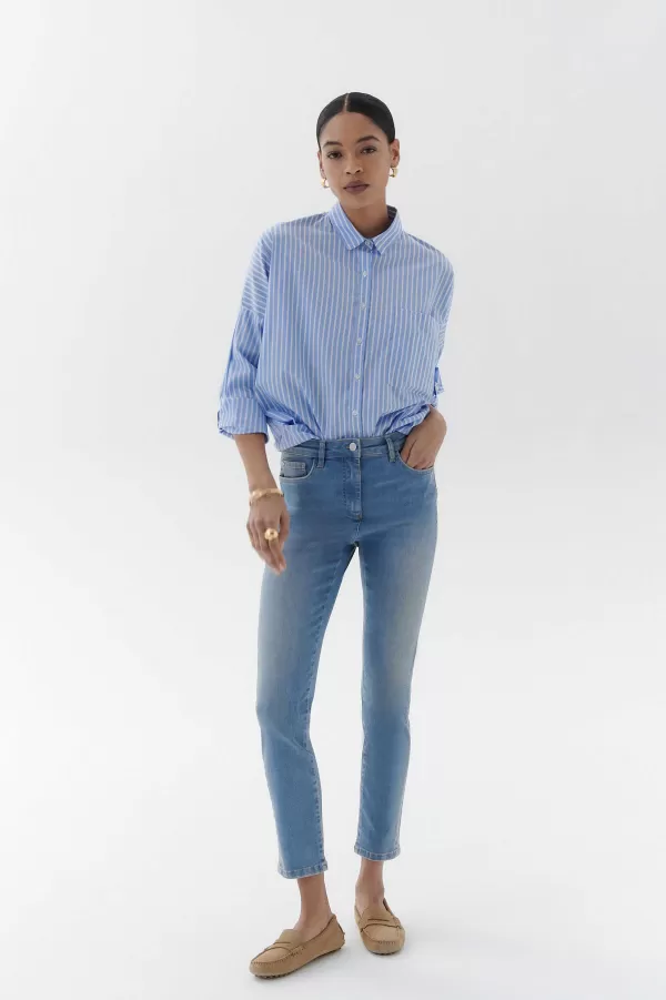 New CAROLL Pantalon Pims Femme Denim Baby Bleu