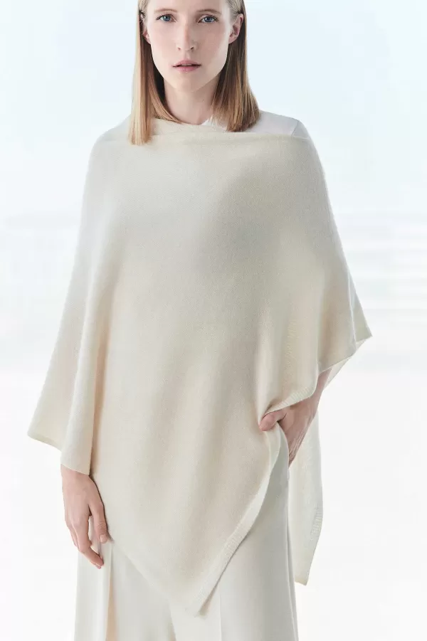 Outlet CAROLL Poncho Baltia Femme Ivoire