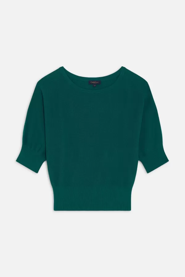 Shop CAROLL Pull Joan Oversize Femme Vert Emeraude