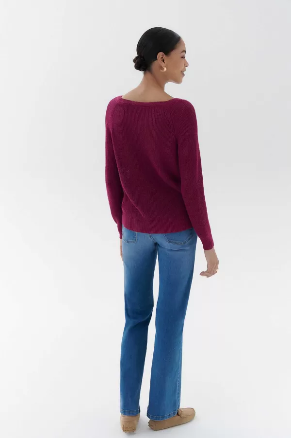 Best Sale CAROLL Pull Montgomery Femme Rose Framboise