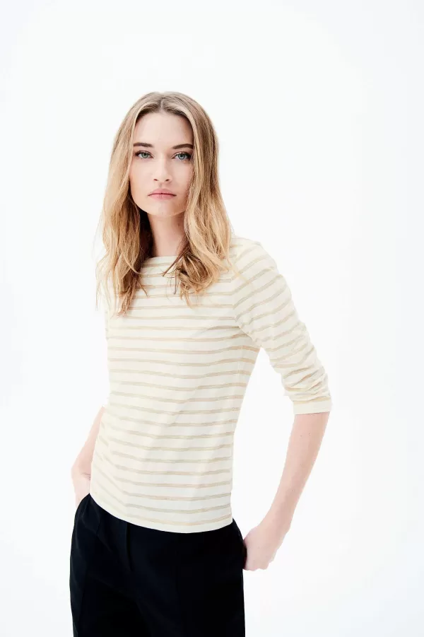 New CAROLL T-Shirt Tcleo Femme Couleur Or