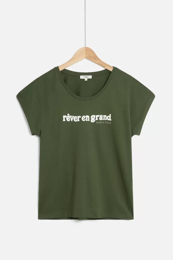 Best CAROLL Tshirt Tolivia Femme Vert Kaki